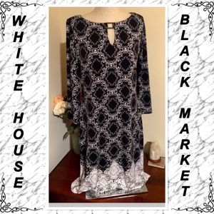 WH knit dress, black & white